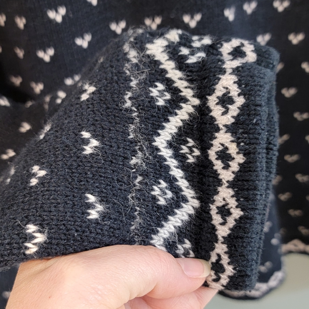 Vintage Jantzen Petite Nordic Fair Isle Ramie Cotton Snowflake Sweater Size LP - Picture 6 of 10